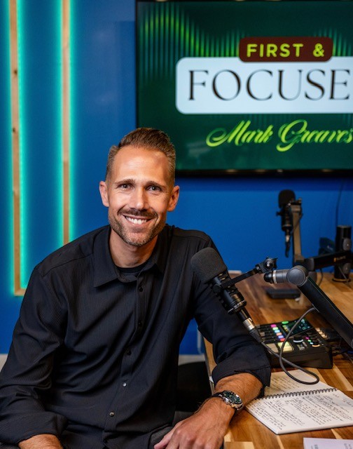 Mark Greaves in the First and Focused podcast studio